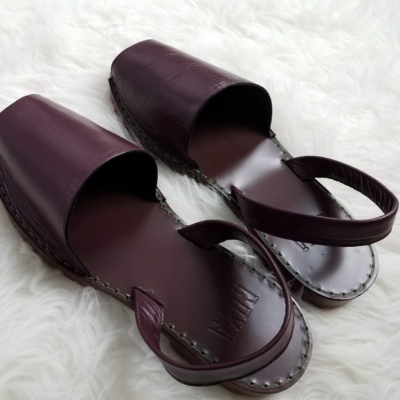 Goya Mens Leather Sandals Strappy Plum EU 41 44